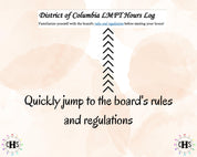 District of Columbia LMFT, Clinical Hours Tracker, Supervision Log for Unlicensed Marriage and Family Therapist - Therapy Graduation Gift