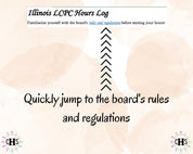 Illinois LCPC, Clinical Hours Tracker, Supervision Log for Licensed Professional Counselor - Counseling Graduation Gift