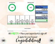 Washington LMFT, Clinical Hours Tracker, Supervision Log for Licensed Marriage and Family Therapy Associate - Therapist Graduation Gift