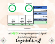 District of Columbia LMFT, Clinical Hours Tracker, Supervision Log for Unlicensed Marriage and Family Therapist - Therapy Graduation Gift