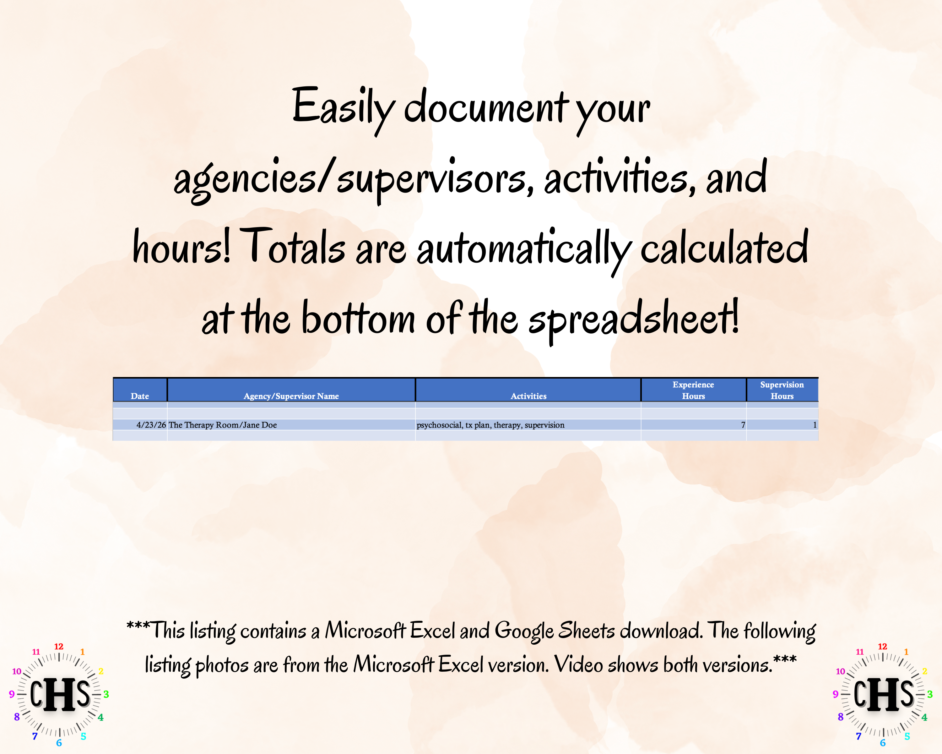 Hawaii LMHC, Clinical Hours Tracker, Supervision Log for Associate Licensed Counselor - Counseling Graduation Gift