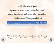 Florida LMHC, Clinical Hours Tracker, Supervision Log for Registered Mental Health Counselor Intern - Counseling Graduation Gift