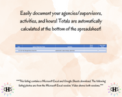 Alabama LICSW clinical hours spreadsheet table.