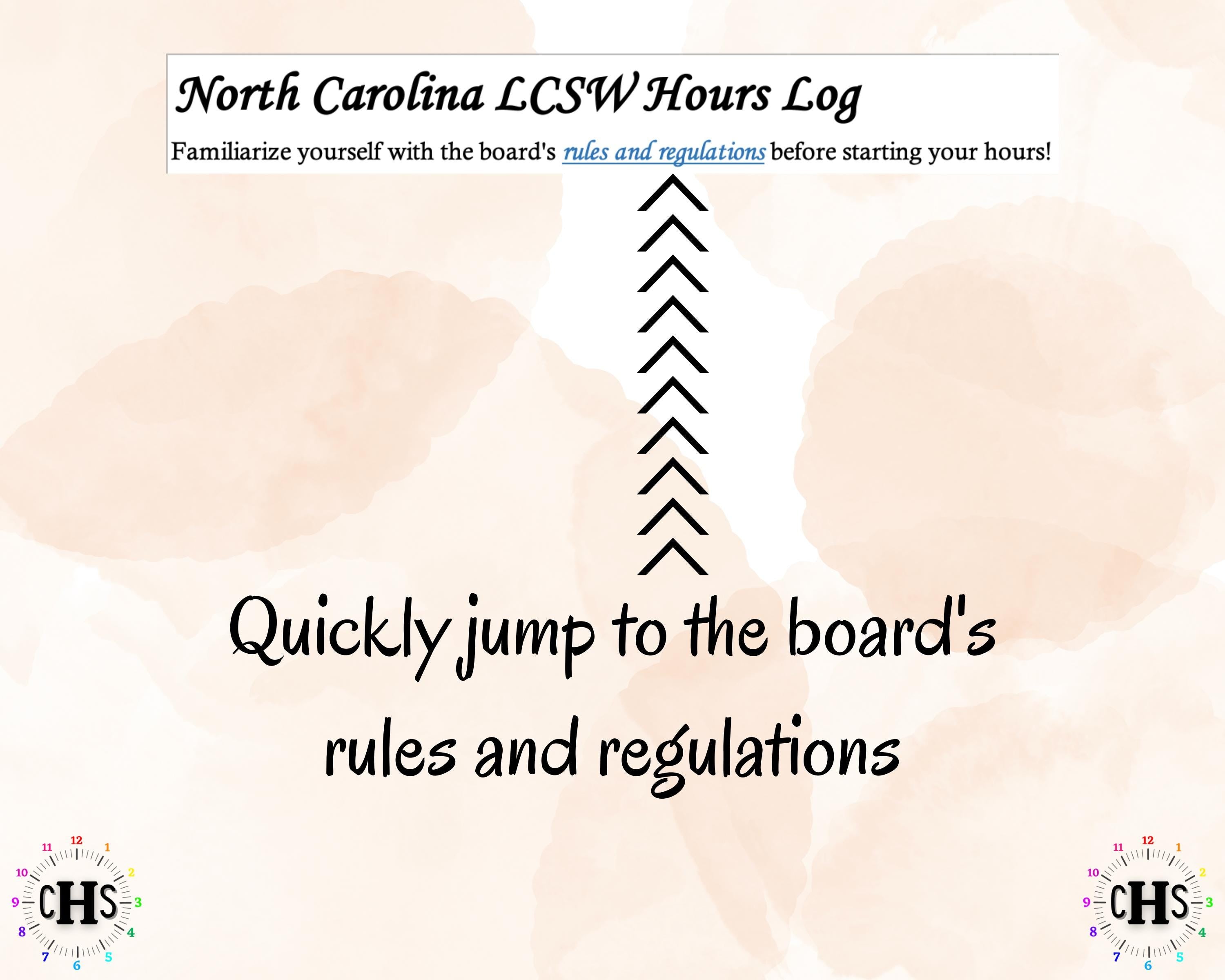 North Carolina, LCSW Hours Tracker, Clinical Supervision Log for Master Social Worker - MSW Student or MSW Graduation Gift