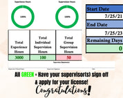Custom Clinical Hours Tracker, Supervision Log - Healthcare Worker Gift