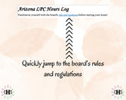 Arizona LPC, Clinical Hours Tracker, Supervision Log for Licensed Associate Counselor - Counseling Graduation Gift