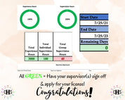 North Dakota LPCC, Clinical Hours Tracker, Supervision Log for Licensed Associate Professional Counselor - Counseling Graduation Gift