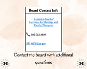 Kentucky LMFT, Clinical Hours Tracker, Supervision Log for Marriage and Family Therapist Associate - Therapy Graduation Gift