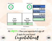 New York, LCSW Hours Tracker, Clinical Supervision Log for Master Social Worker - MSW Student or MSW Graduation Gift