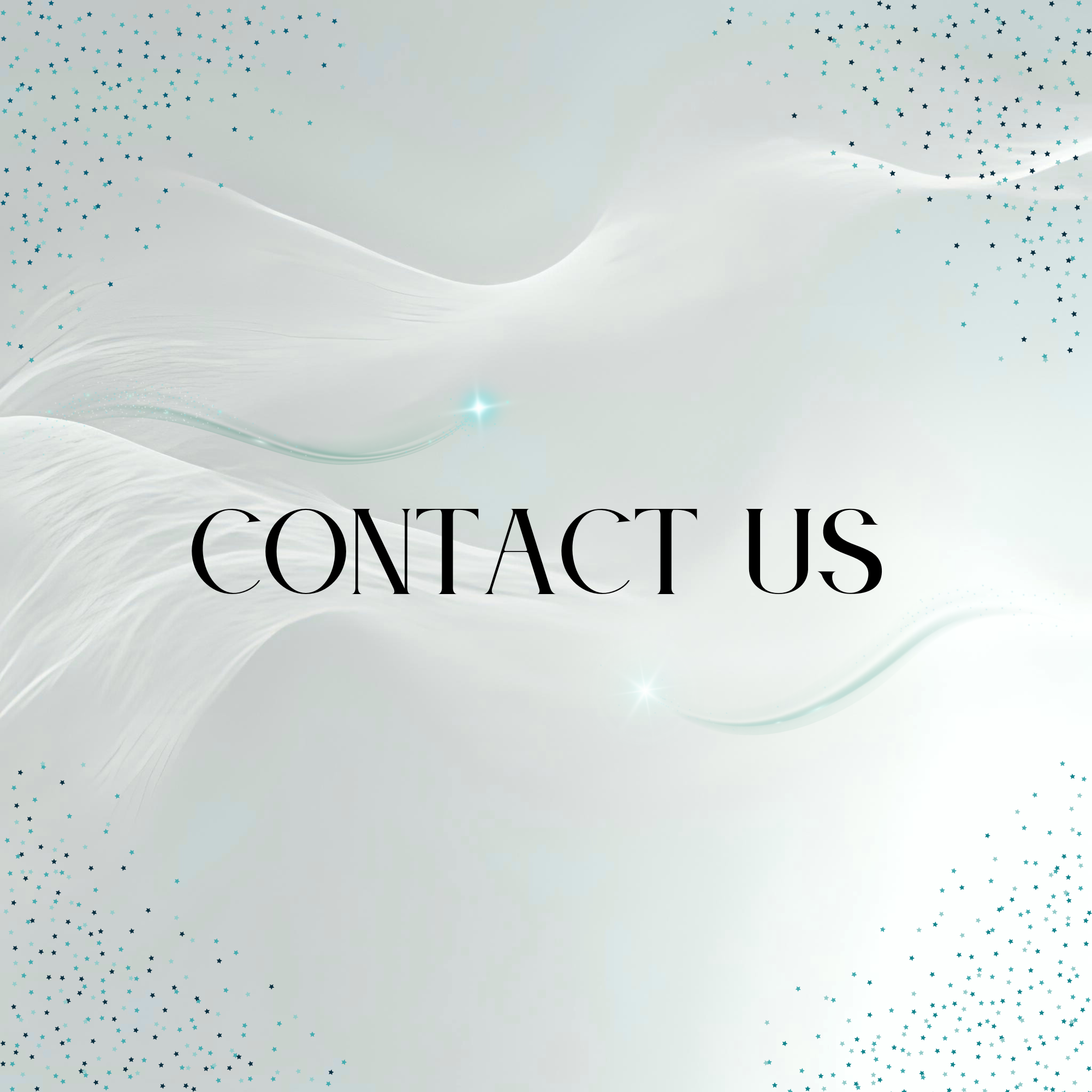 Text 'CONTACT US' on a light, abstract background with wavy patterns.
