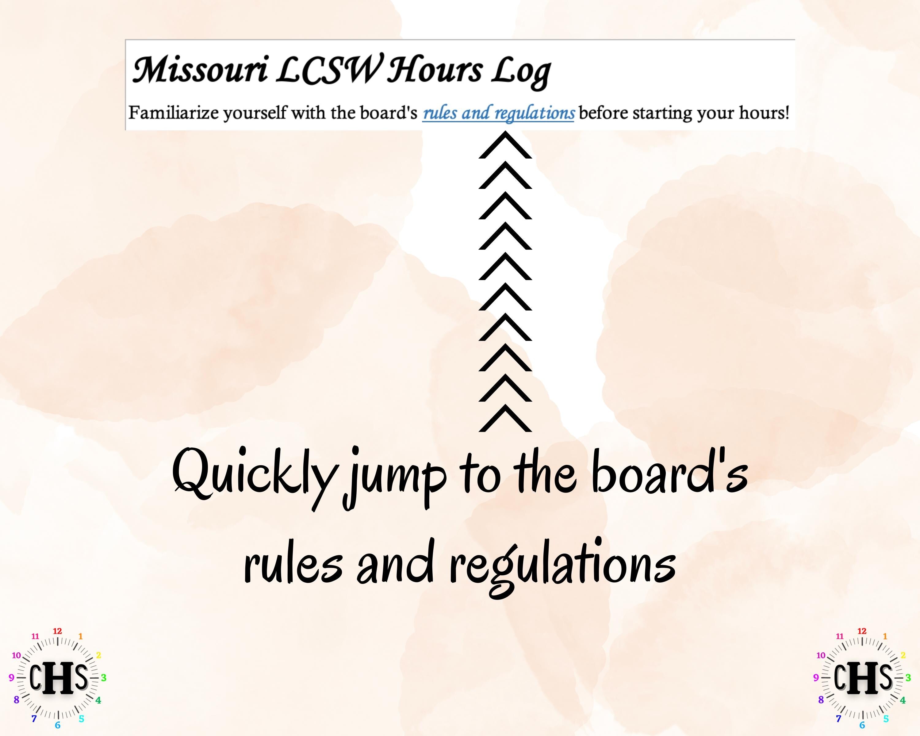 Cswa Hours Log Missouri, LCSW Hours Tracker, Clinical Supervision Log for Master ...