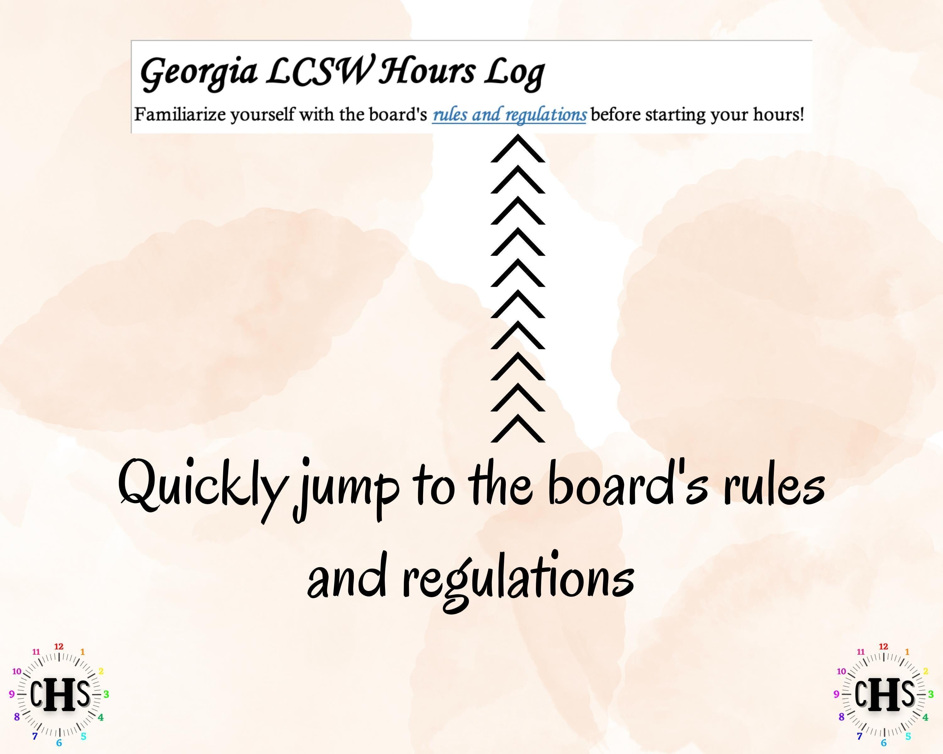 Georgia, LCSW Hours Tracker, Clinical Supervision Form for Master Social Worker - MSW Student or MSW Graduation Gift