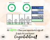 Alabama LPC, Clinical Hours Tracker, Supervision Log for Associate Licensed Counselor - Counseling Graduation Gift