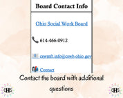 Ohio LISW, Clinical Hours Tracker, Supervision Log for Master Social Worker - MSW Student or MSW Graduation Gift