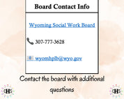 Wyoming, LCSW Hours Tracker, Clinical Supervision Log for Master Social Worker - MSW Student or MSW Graduation Gift