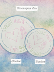 Social Work Life Balance Caffeine Addict Sticker for Social Worker, Self Care Mindfulness Sticker, Mental Health Matter, MSW Graduation Gift
