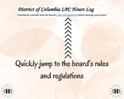 District of Columbia LPC, Clinical Hours Tracker, Supervision Log for Licensed Graduate Professional Counselor - Counseling Graduation Gift