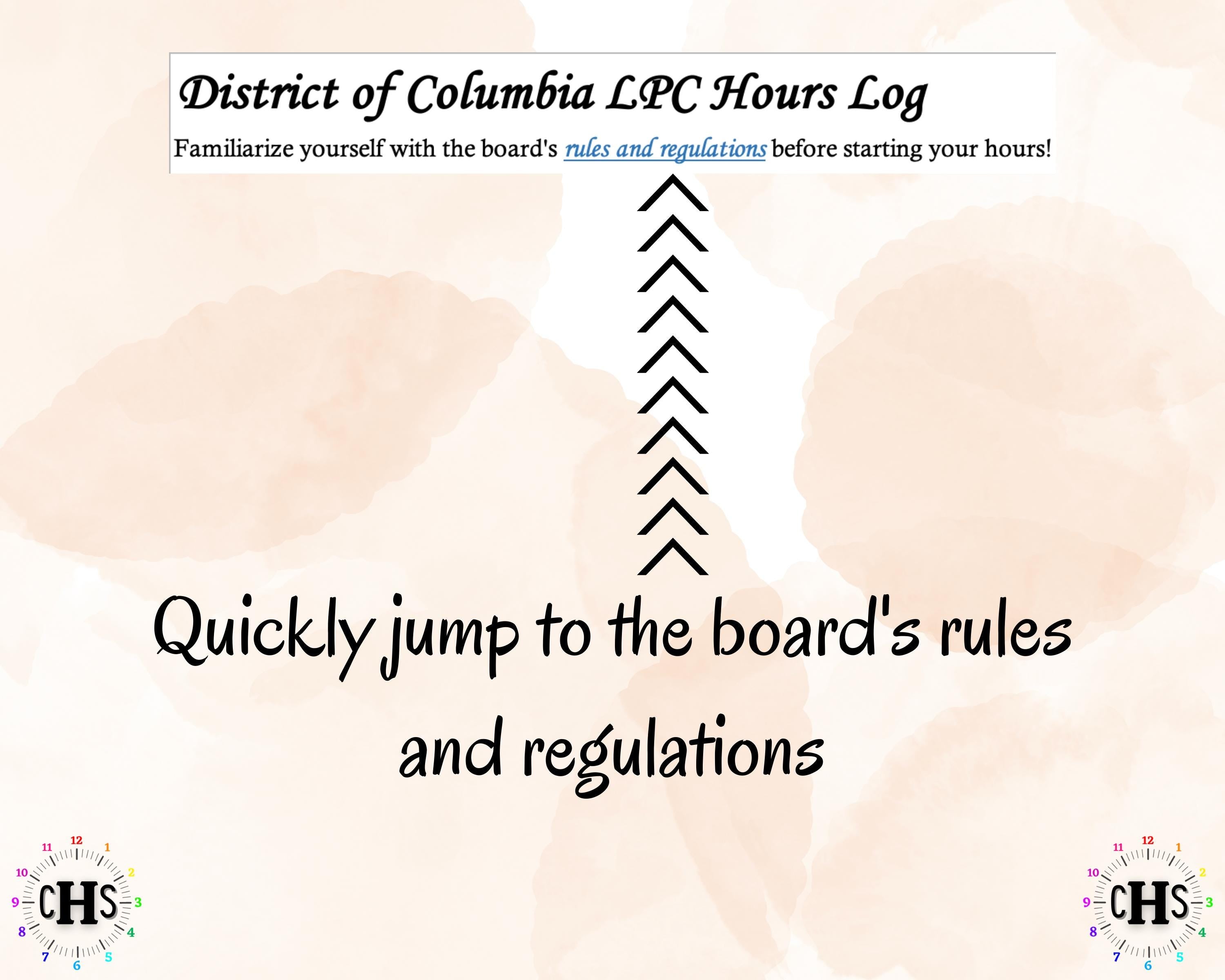 District of Columbia LPC, Clinical Hours Tracker, Supervision Log for Licensed Graduate Professional Counselor - Counseling Graduation Gift