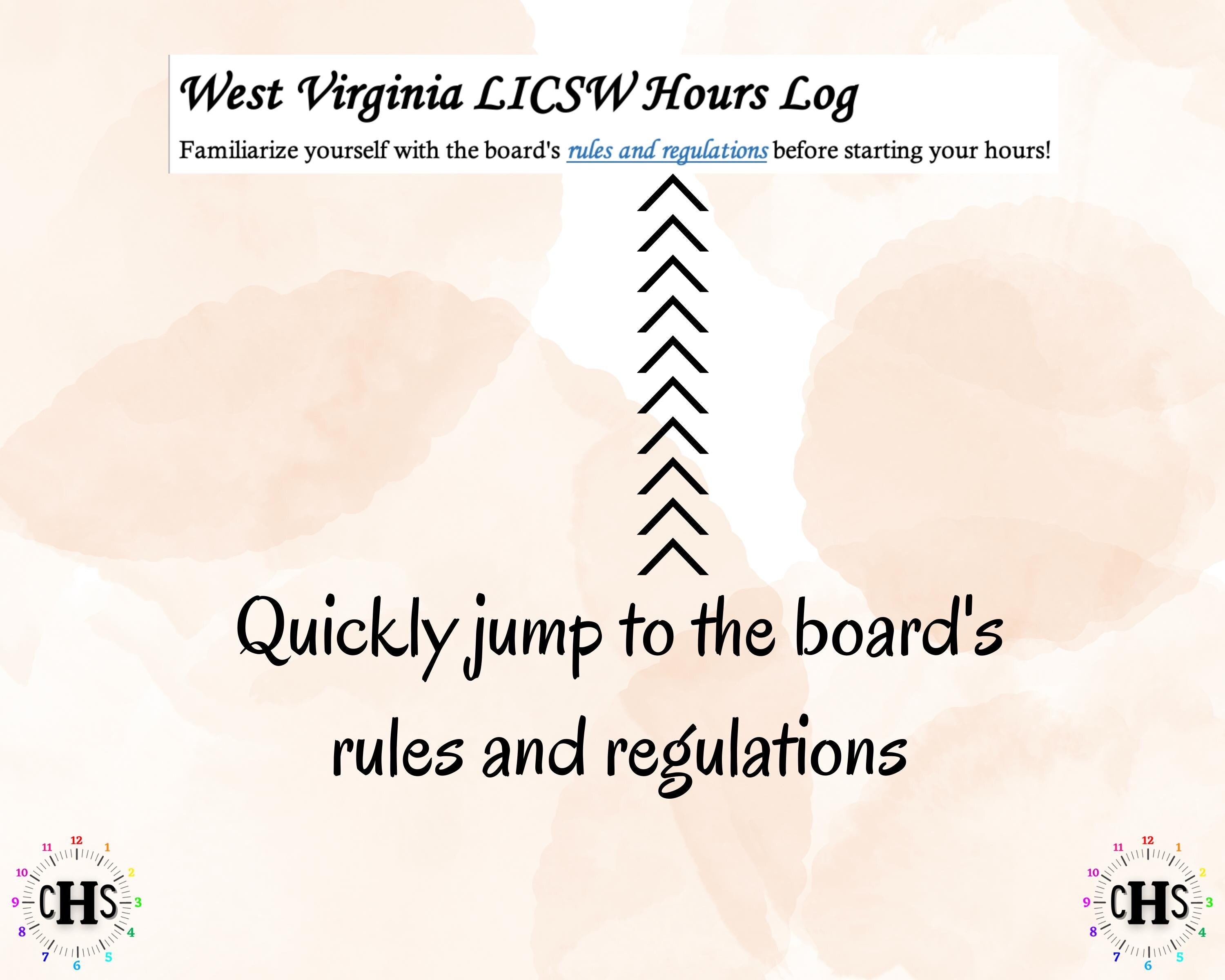 West Virginia LICSW, Clinical Hours Tracker, Supervision Log for Master Social Worker - MSW Student or MSW Graduation Gift