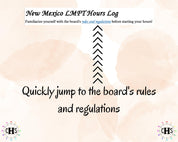 New Mexico LMFT, Clinical Hours Tracker, Supervision Log for Licensed Associate Marriage Family Therapist - Therapy Graduation Gift
