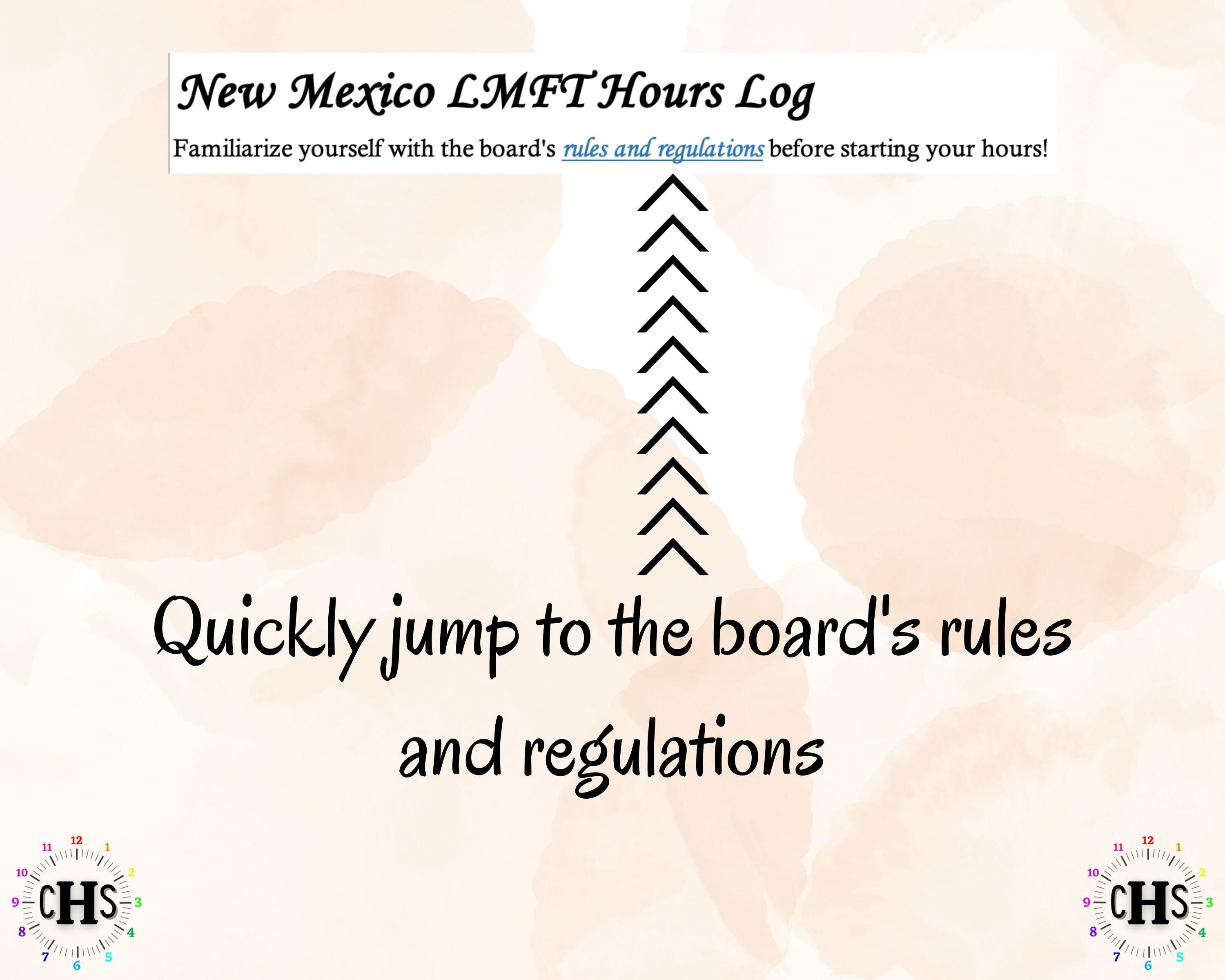 New Mexico LMFT, Clinical Hours Tracker, Supervision Log for Licensed Associate Marriage Family Therapist - Therapy Graduation Gift