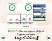 Hawaii, LCSW Hours Tracker, Clinical Supervision Form for Master Social Worker - MSW Student or MSW Graduation Gift