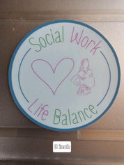 Social Work Life Balance Motherhood Sticker for Social Worker, Self Care Mindfulness Sticker, Mental Health Matters, MSW Graduation Gift
