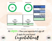 New Hampshire LCMHC, Clinical Hours Tracker, Supervision Log for Associate Licensed Counselor - Counseling Graduation Gift
