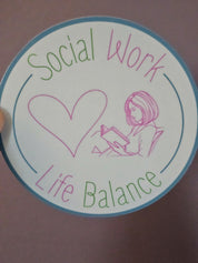 Social Work Life Balance Book Lover Sticker for Social Worker, Self Care Mindfulness Sticker, Mental Health Matters, MSW Graduation Gift