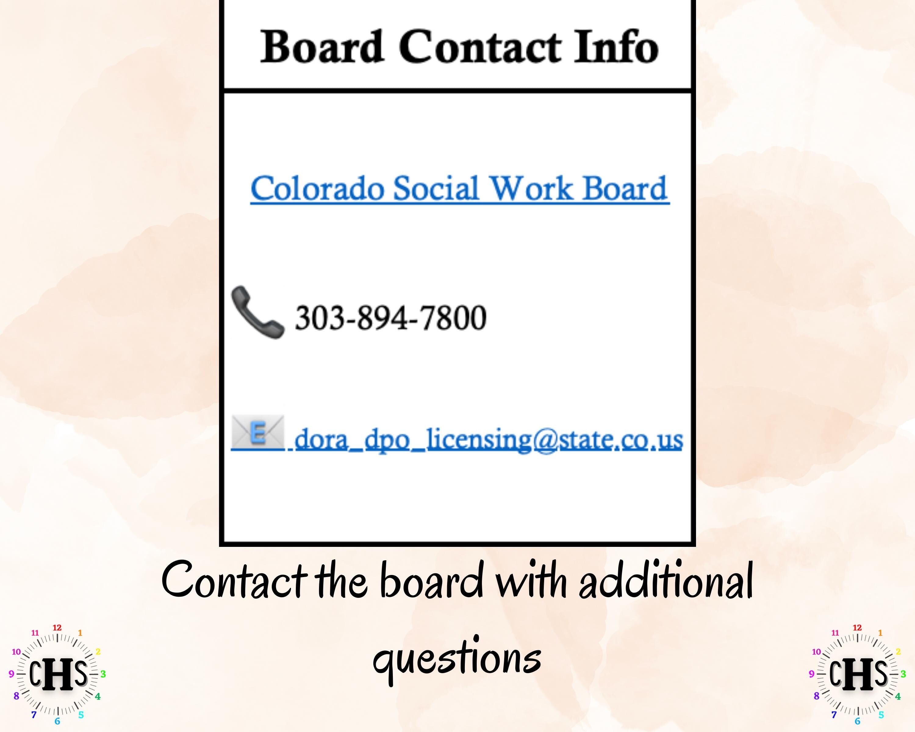 Colorado, LCSW Hours Tracker, Clinical Supervision Form for Master Social Worker - MSW Student or MSW Graduation Gift