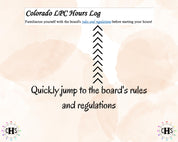 Colorado LPC, Clinical Hours Tracker, Supervision Log for Licensed Professional Counselor Candidate - Counseling Graduation Gift