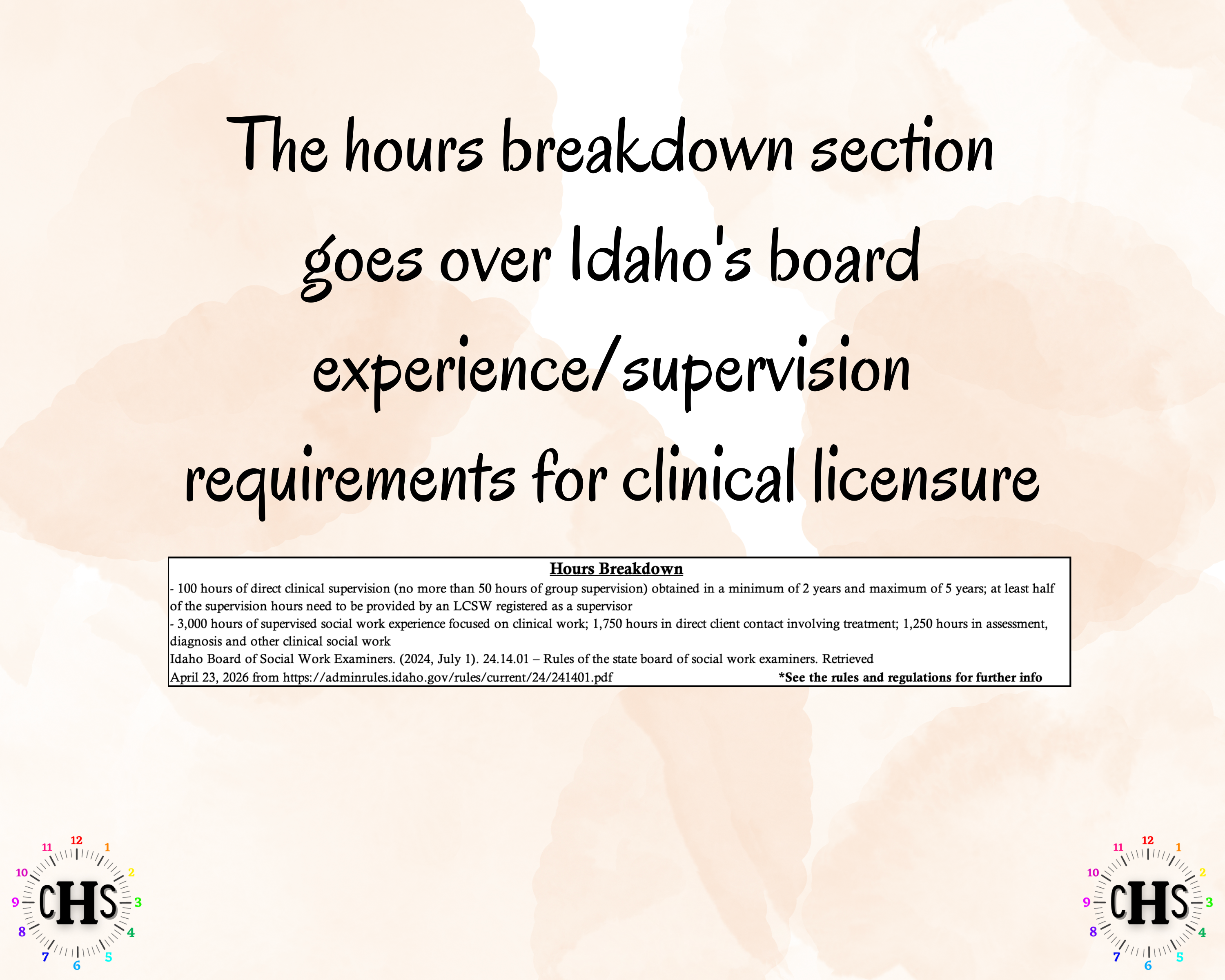 Idaho, LCSW Hours Tracker, Clinical Supervision Form for Master Social Worker - MSW Student or MSW Graduation Gift