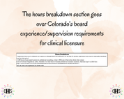 Colorado LPC, Clinical Hours Tracker, Supervision Log for Licensed Professional Counselor Candidate - Counseling Graduation Gift