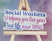 Social Worker Appreciation, Gratitude Sticker, Empowerment Vinyl Sticker Design, Mental Health Art, MSW Student Social Work Graduation Gift